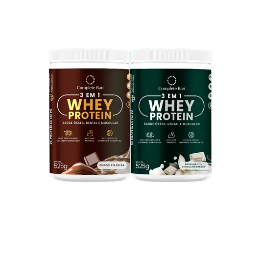 Kit 1 Whey Isolado Chocolate Belga + 1 Whey Isolado Baunilha com Chocolate Complete Bari