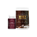 Kit Polivitamínico Cabelo e Unhas + Whey Protein Chocolate Belga