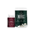 Kit Polivitamínico Cabelo e Unhas + Whey Protein Baunilha com Chocolate Branco