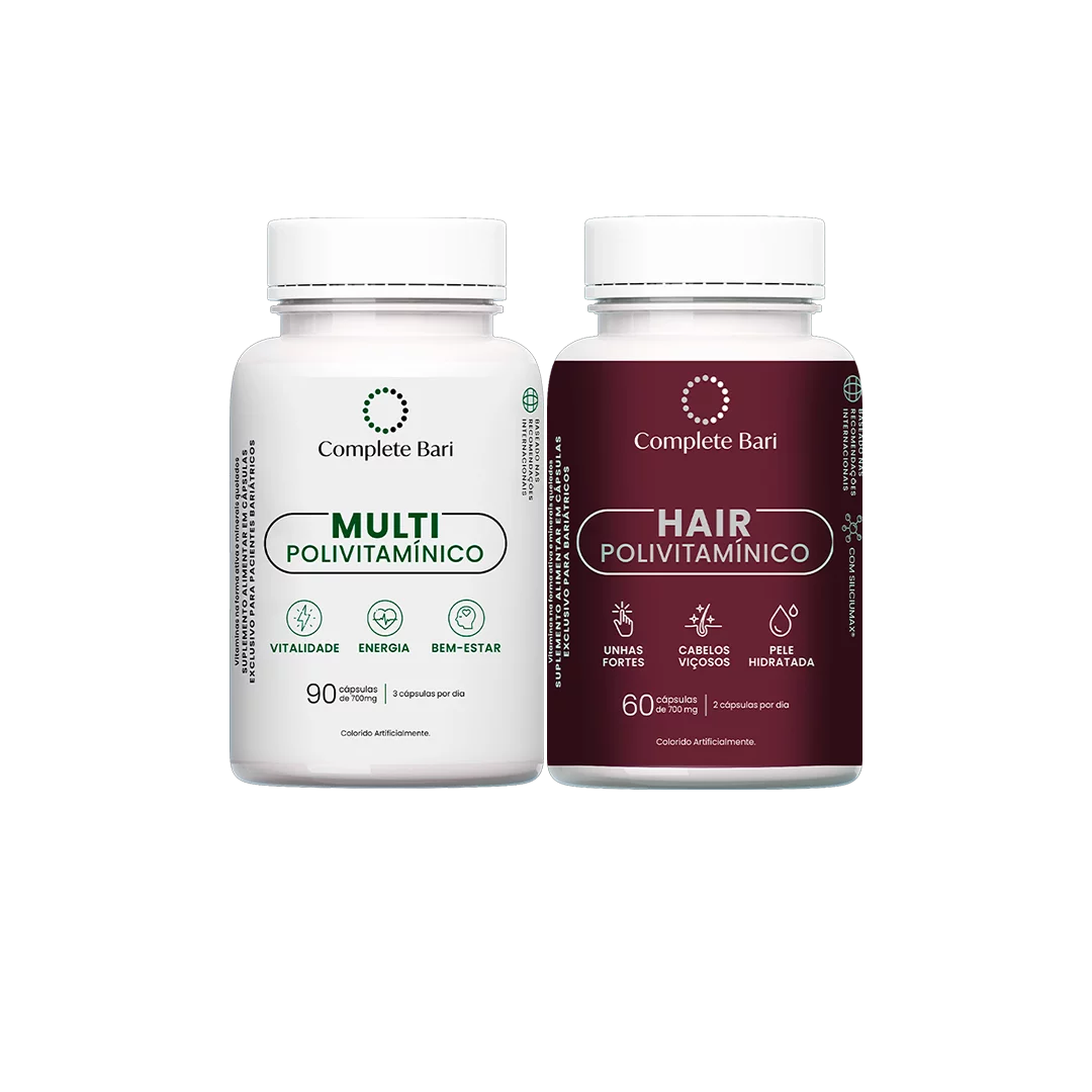Kit 1 Multi + 1 Polivitaminico Cabelos e Unhas Complete Bari