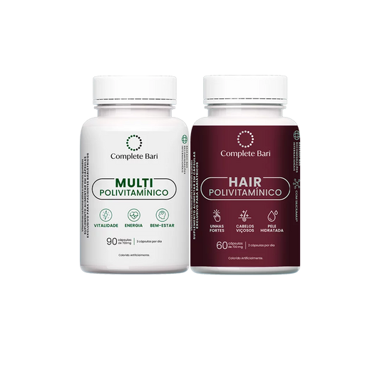 Kit 1 Multi + 1 Polivitaminico Cabelos e Unhas Complete Bari
