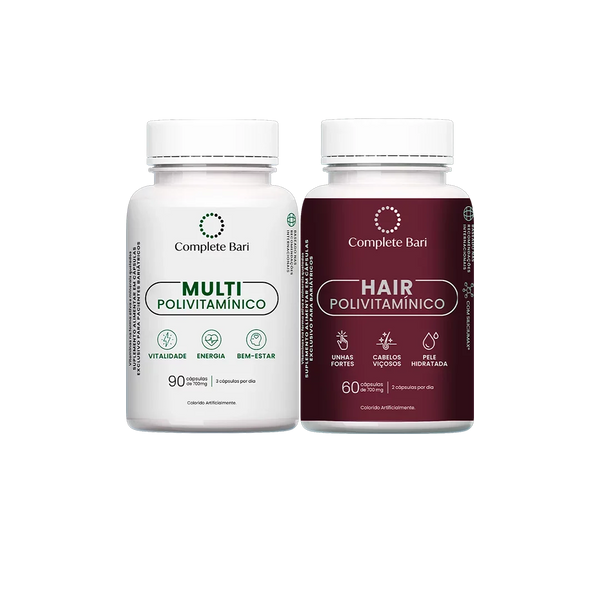 Kit Multivitamínico + Polivitamínico Cabelo e Unhas