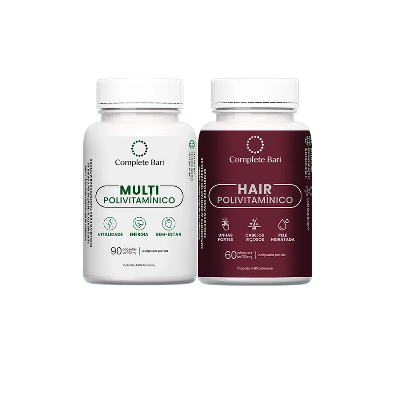 Kit Multivitamínico + Polivitamínico Cabelo e Unhas