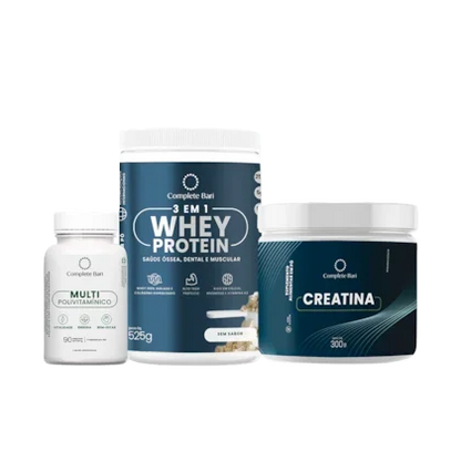 Kit 1 Multi + 1 Whey Isolado Neutro + 1 Creatina Complete Bari