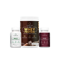 Kit Multivitamínico + Polivitamínico Cabelo e Unhas + Whey Protein Chocolate Belga