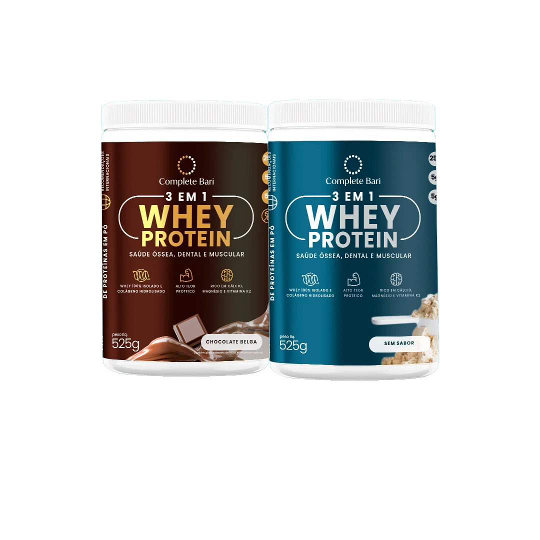 Kit 1 Whey Isolado Chocolate Belga + 1 Whey Isolado Neutro Complete Bari