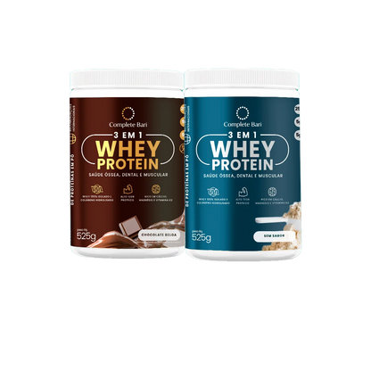 Kit 1 Whey Isolado Chocolate Belga + 1 Whey Isolado Neutro Complete Bari