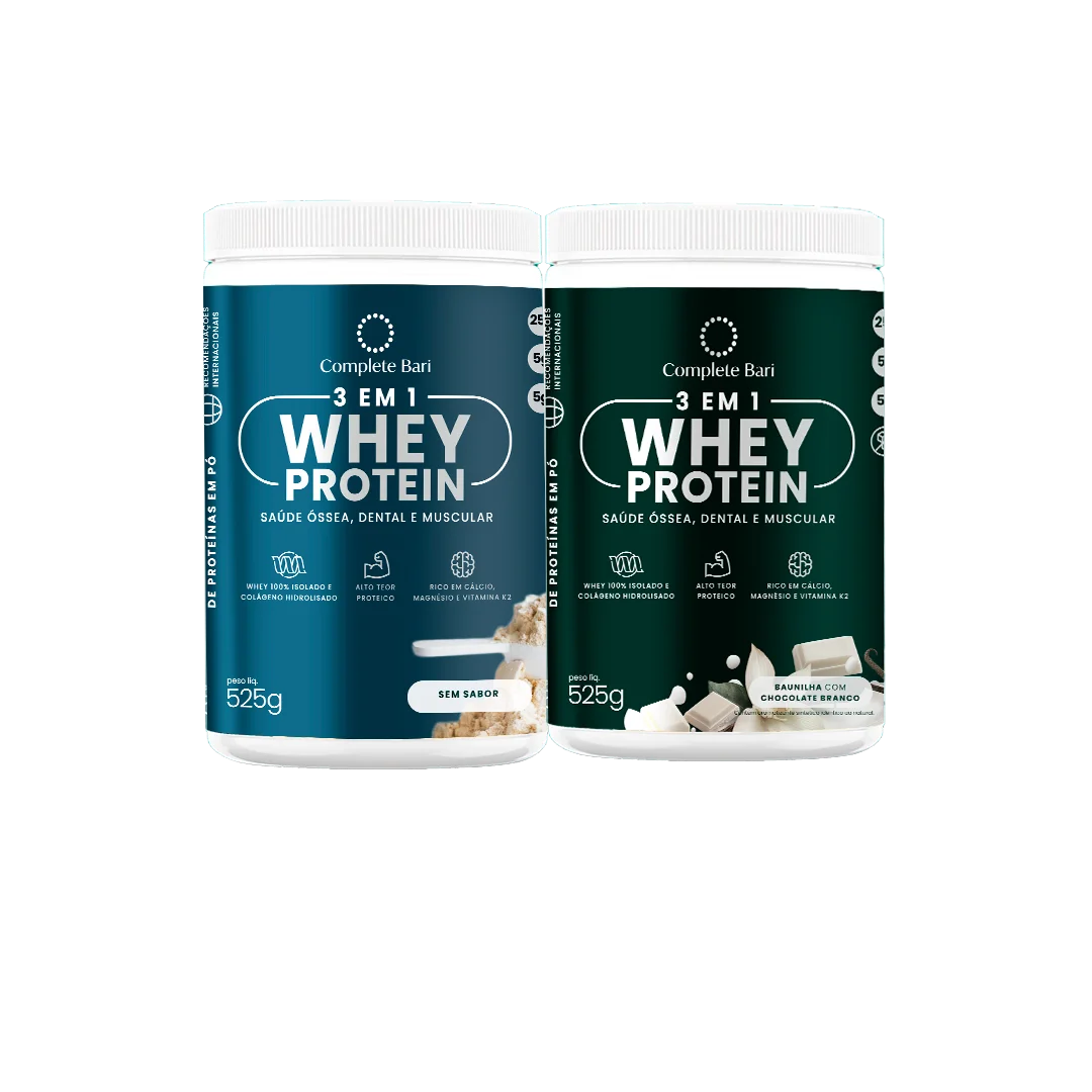 Kit 1 Whey Isolado Baunilha com Chocolate + 1 Whey Isolado Neutro Complete Bari