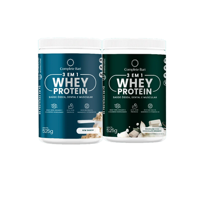 Kit 1 Whey Isolado Baunilha com Chocolate + 1 Whey Isolado Neutro Complete Bari