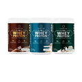 Kit Whey Chocolate Belga + Whey Baunilha com Chocolate Branco + Whey Neutro