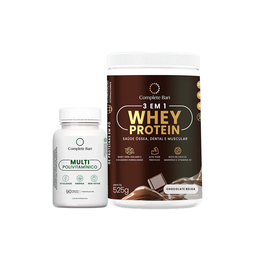 Kit Multivitamínico + Whey Protein Chocolate Belga