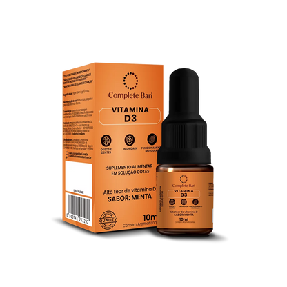 Vitamina D3 Gotas Sabor Menta 10ml Complete Bari