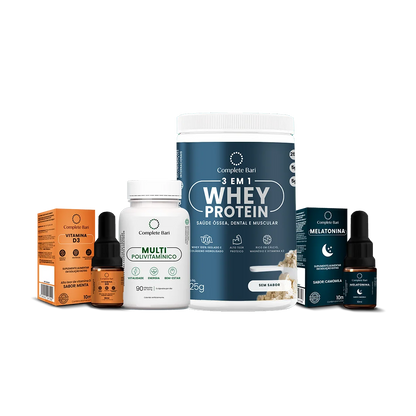 Kit 1 Multi + 1 Whey Isolado Neutro + 1 Vitamina D3 + 1 Melatonina Complete Bari