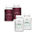 Kit 2 Multi + 2 Polivitaminico Cabelos e Unhas