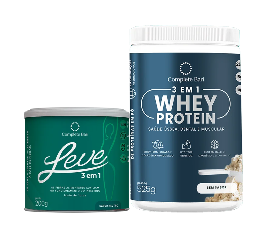 Kit 1 LEVE 3 em 1® Contra Reganho de Peso + 1 Whey Isolado Neutro Complete Bari