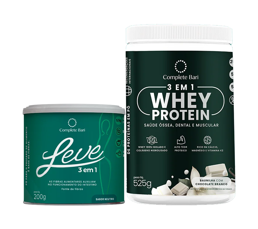 Kit Leve - Ação 3 em 1 Contra Reganho de Peso + Whey Protein Baunilha com Chocolate Branco