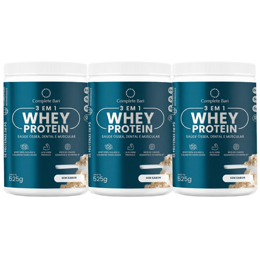 Kit Whey Protein Ação 3 em 1 Neutro