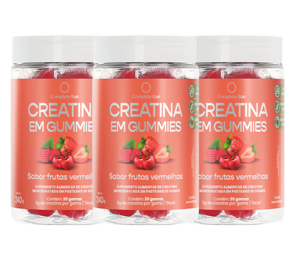 Kit Creatina em Gummies Frutas Vermelhas para 3 Meses
