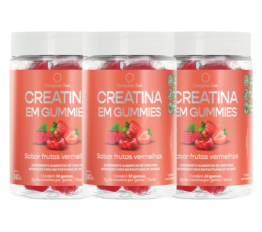 Kit Creatina em Gummies Frutas Vermelhas para 3 Meses