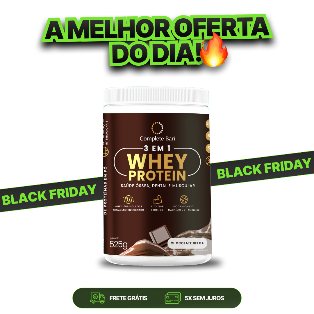Whey Isolado 3 em 1 Chocolate Belga 525gr Complete Bari