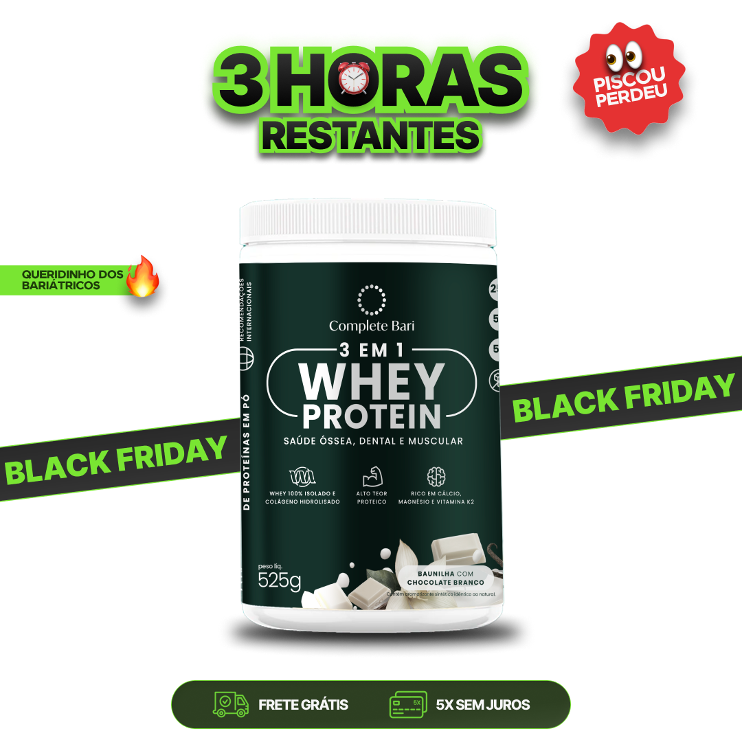 Whey Isolado 3 em 1 Baunilha com Chocolate 525gr Complete Bari