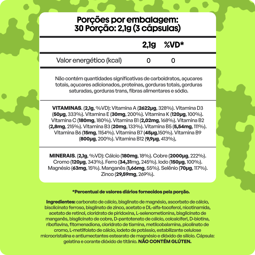Multivitamínico Bariátrico – 23 Nutrientes com alta absorção