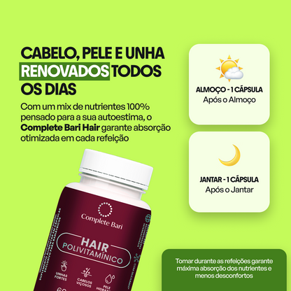 Polivitamínico para Cabelos e Unhas com Silício Orgânico + Cisteína (60 cápulas)