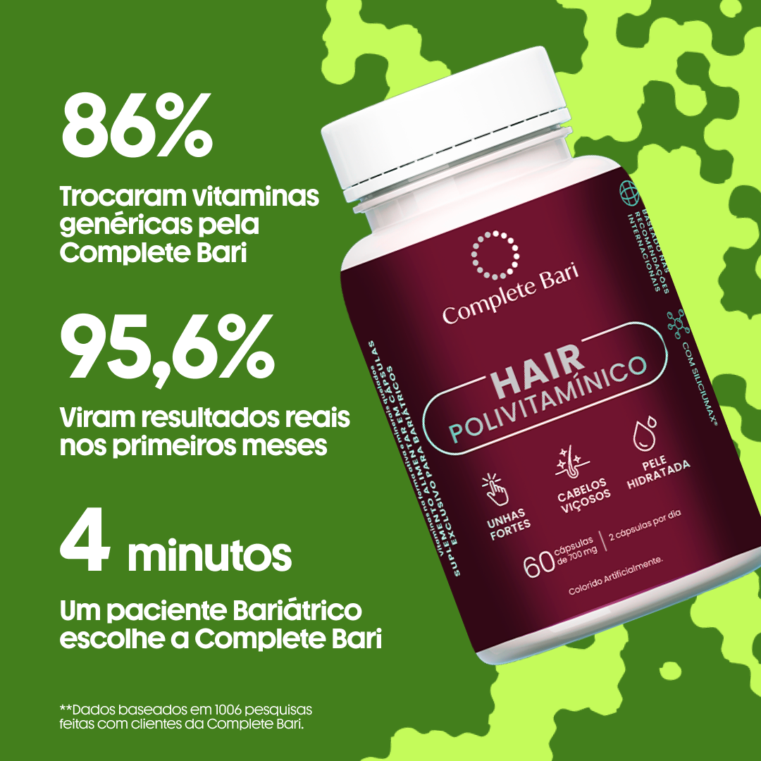 Polivitamínico para Cabelos e Unhas com Silício Orgânico + Cisteína (60 cápulas)