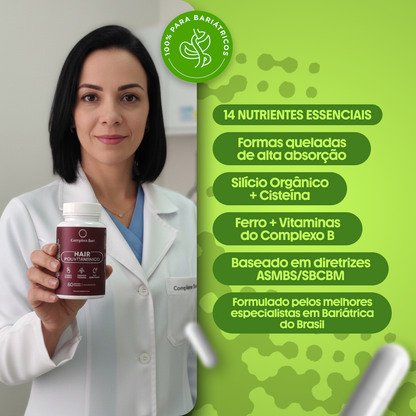 Polivitamínico para Cabelos e Unhas com Silício Orgânico + Cisteína (60 cápulas)