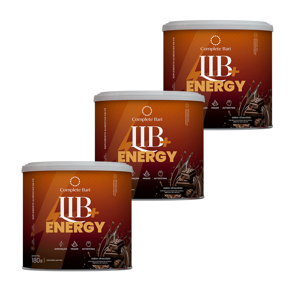 Lib + Energy Sabor Chocolate 180g Complete Bari - Tirosina Arginina CQ10 - Para 3 meses
