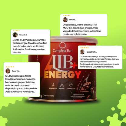 Lib + Energy Sabor Chocolate 180g Complete Bari - Tirosina Arginina CQ10.