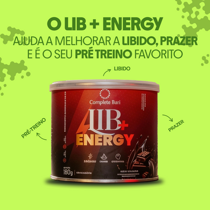 Lib + Energy Sabor Chocolate 180g Complete Bari - Tirosina Arginina CQ10.