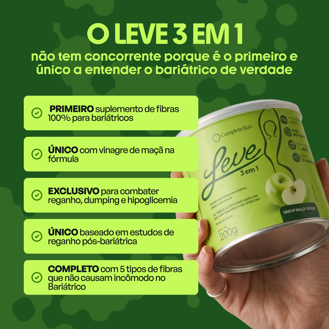 Leve Maçã - Ação 3 em 1 Contra Reganho de peso e Dumping