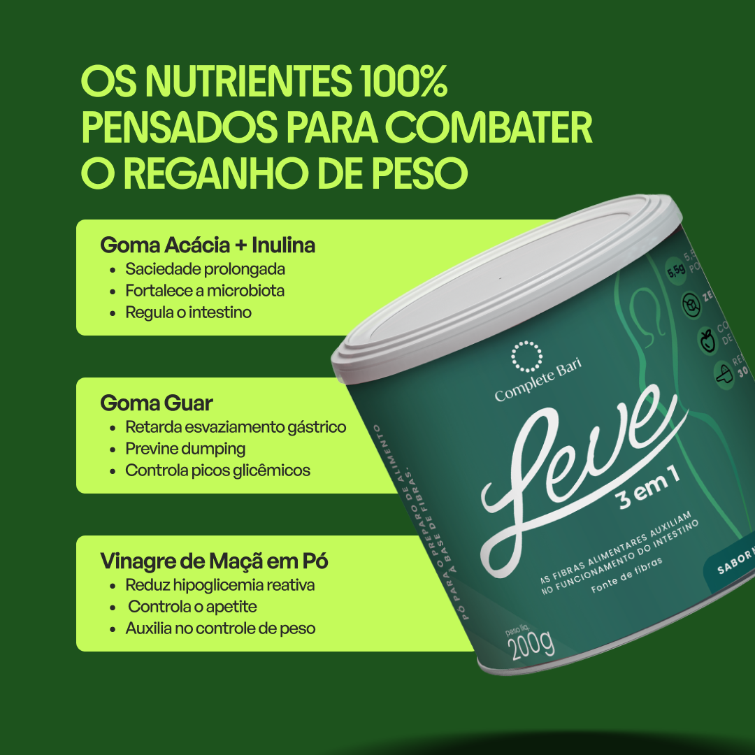 LEVE 3 em 1® Complete Bari – Contra Reganho de peso e Dumping