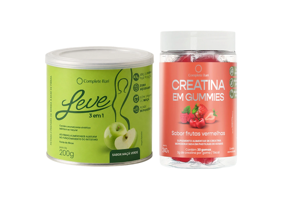 Kit Leve Maçã Ação 3 em 1 + Creatina em Gummies Frutas Vermelhas