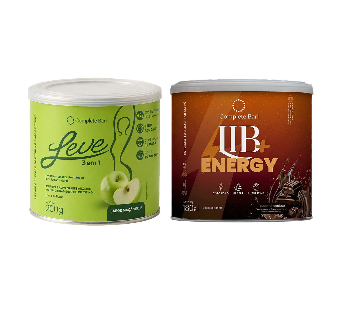 Kit Leve Maçã- Ação 3 em 1 + Lib Energy Chocolate