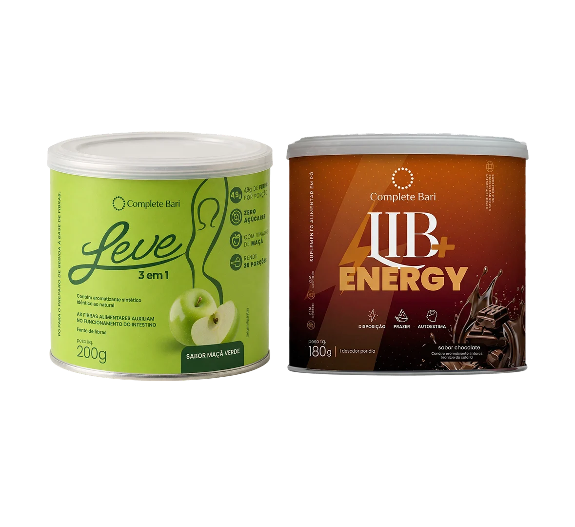 Kit Leve Maçã- Ação 3 em 1 + Lib Energy Chocolate