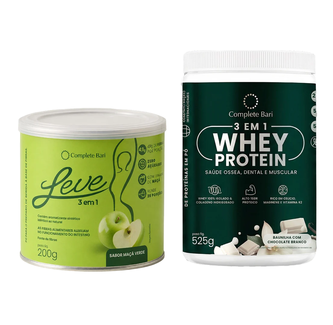 Kit Leve Maçã - Ação 3 em 1 + Whey Protein Baunilha com Chocolate Branco