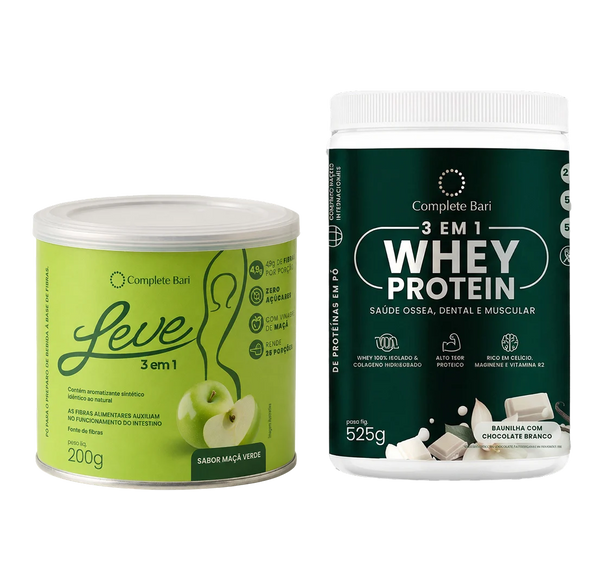 Kit Leve Maçã - Ação 3 em 1 + Whey Protein Baunilha com Chocolate Branco
