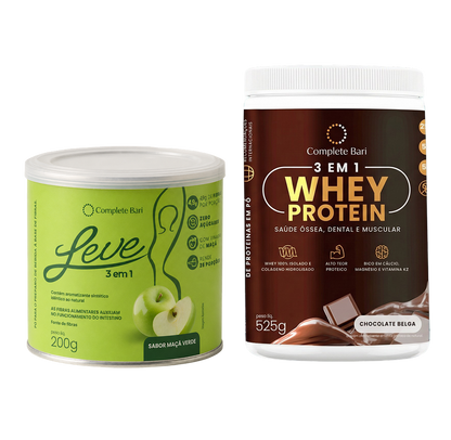 Kit Leve Maçã - Ação 3 em 1 + Whey Protein Chocolate Belga