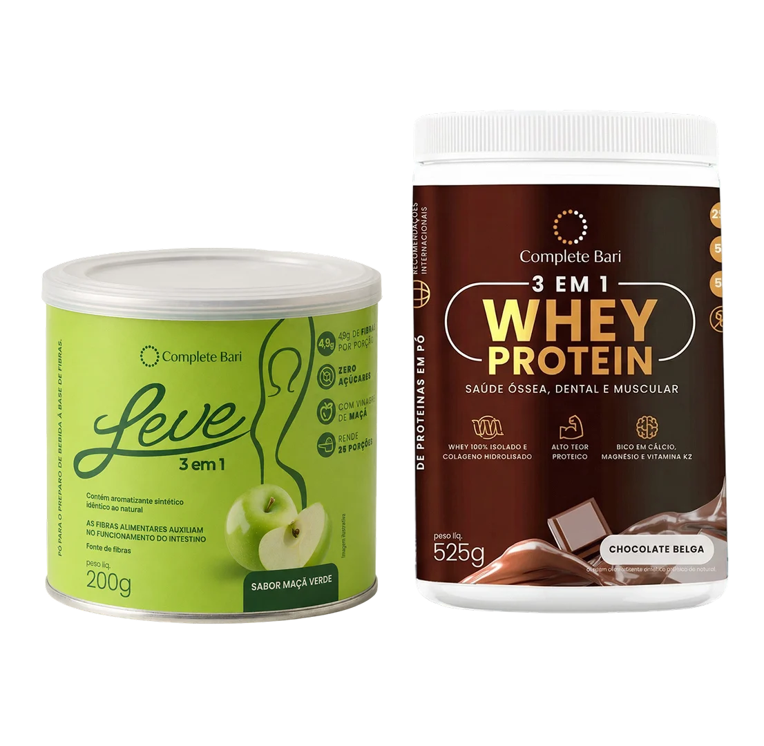 Kit Leve Maçã - Ação 3 em 1 + Whey Protein Chocolate Belga
