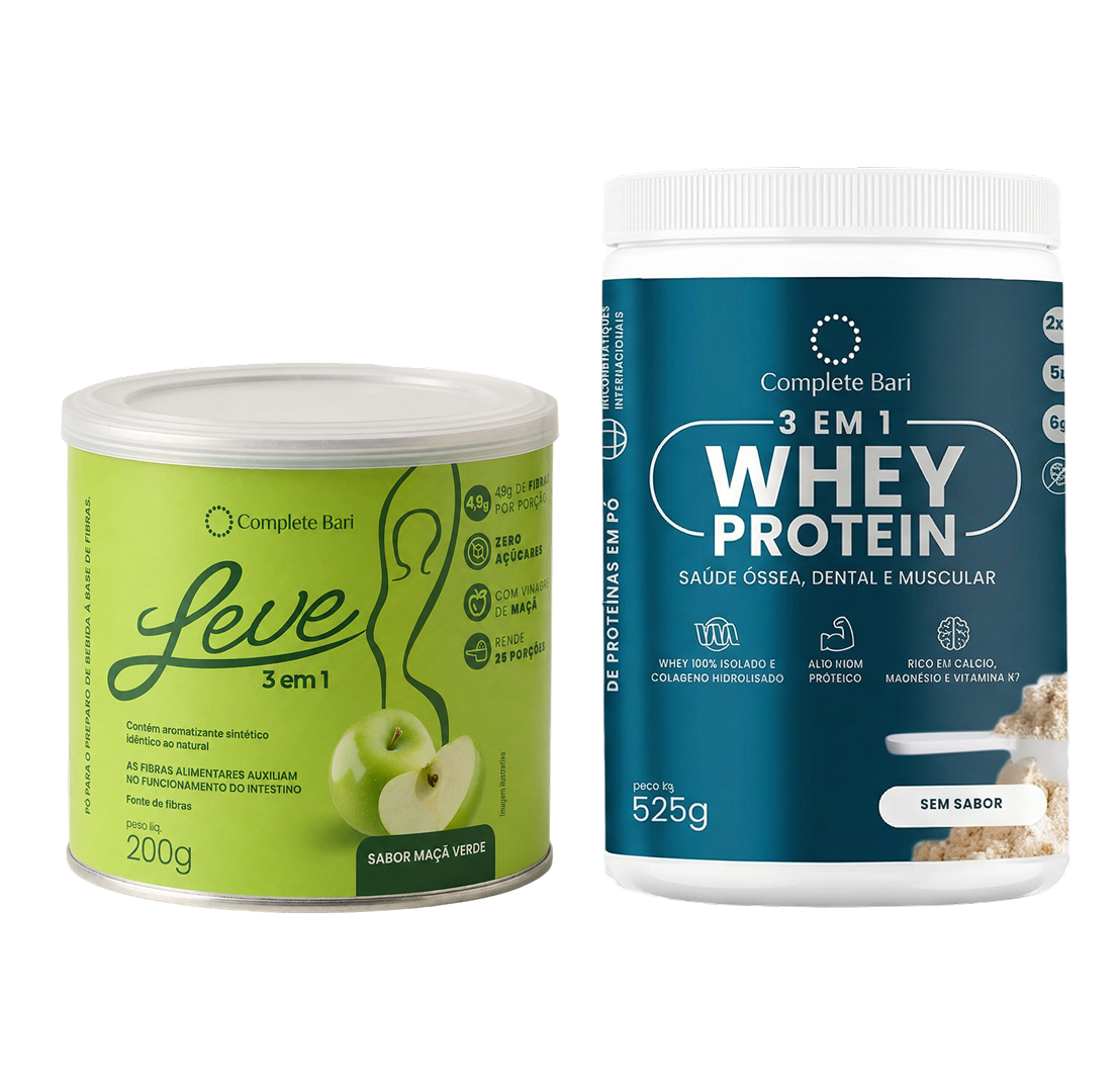 Kit Leve Maçã - Ação 3 em 1 + Whey Protein Neutro