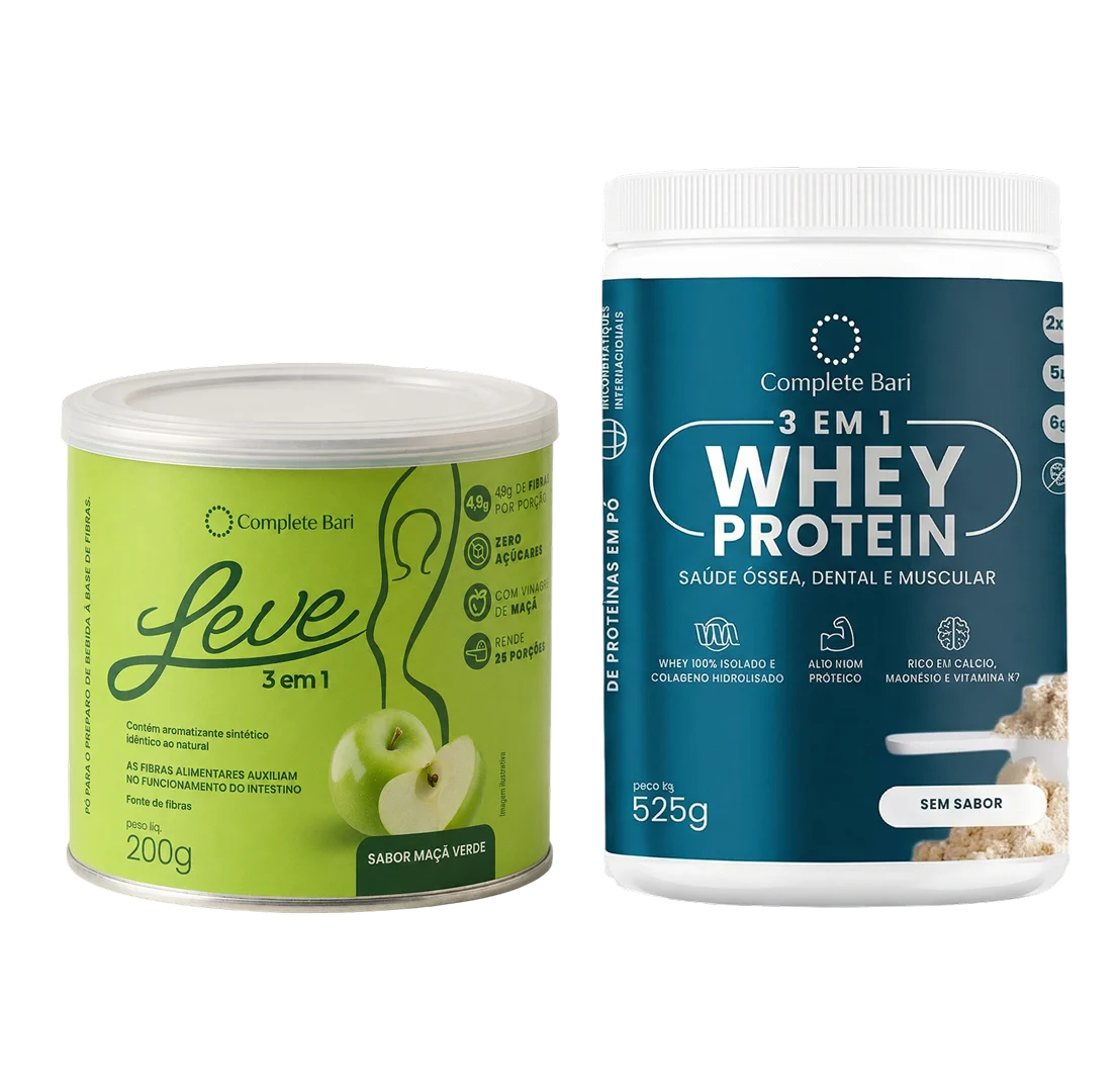 Kit Leve Maçã - Ação 3 em 1 + Whey Protein Neutro
