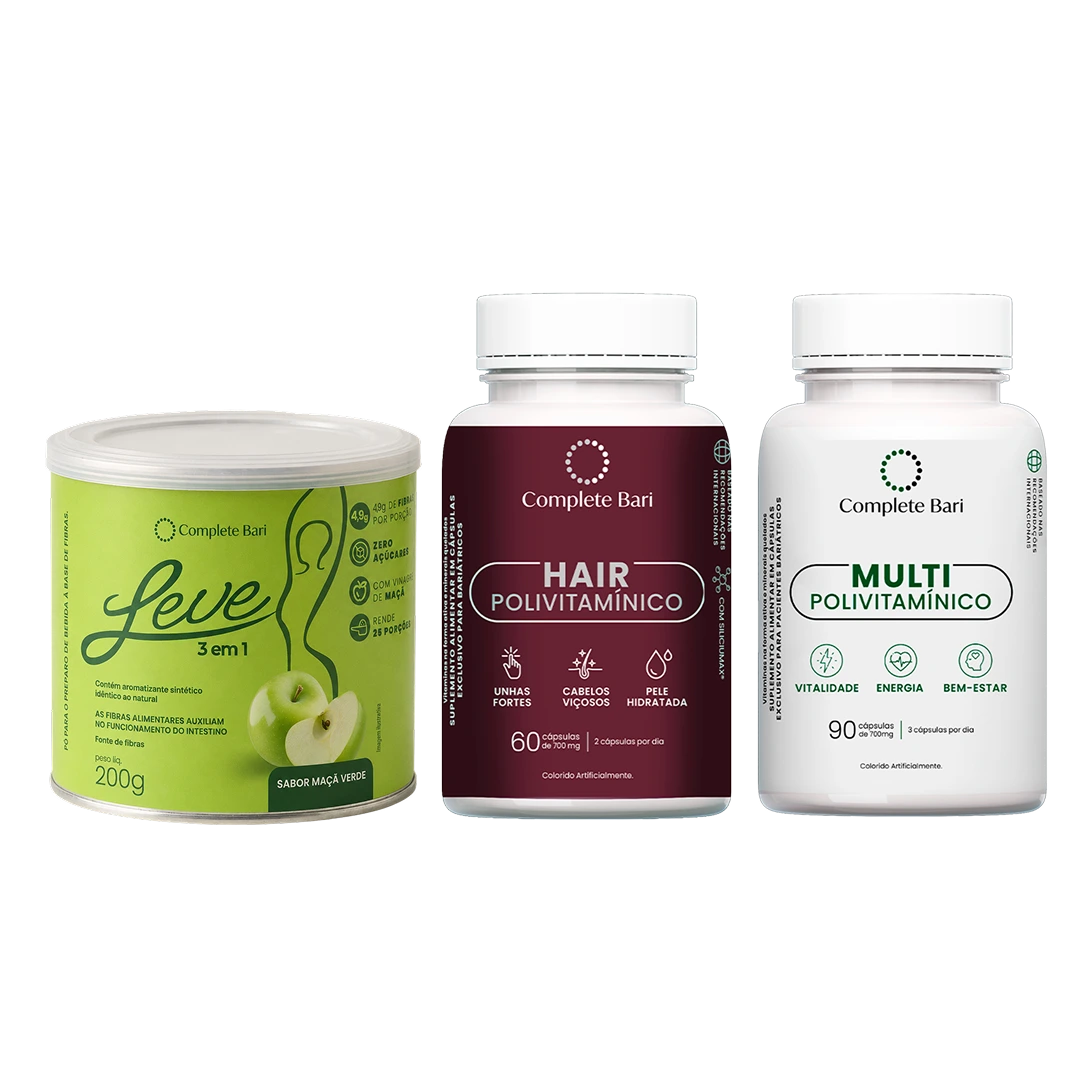 Kit Leve Maçã - Ação 3 em 1 + Multivitamínico + Polivitamínico