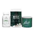 Kit Multivitamínico + Whey Protein Baunilha com Chocolate Branco + Leve Neutro - Ação 3 em 1