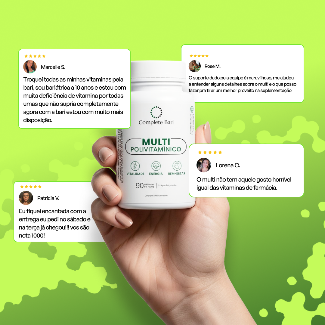 Multivitamínico Bariátrico – 23 Nutrientes, Vitaminas Ativas e Minerais Quelados (90 cápsulas)