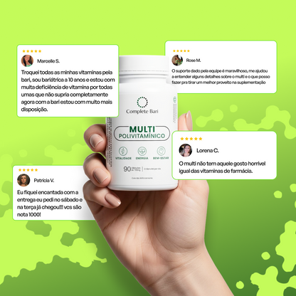 Multivitamínico Bariátrico – 23 Nutrientes, Vitaminas Ativas e Minerais Quelados (90 cápsulas)