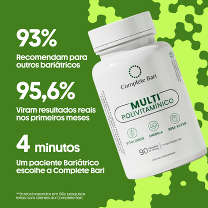 Multivitamínico Bariátrico – 23 Nutrientes, Vitaminas Ativas e Minerais Quelados (90 cápsulas)