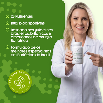 Multivitamínico Bariátrico – 23 Nutrientes, Vitaminas Ativas e Minerais Quelados (90 cápsulas)