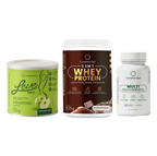 Kit Leve Maçã - Ação 3 em 1 + Multivitamínico + 1 Whey Protein Chocolate Belga